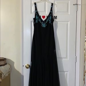 Black and blue dress